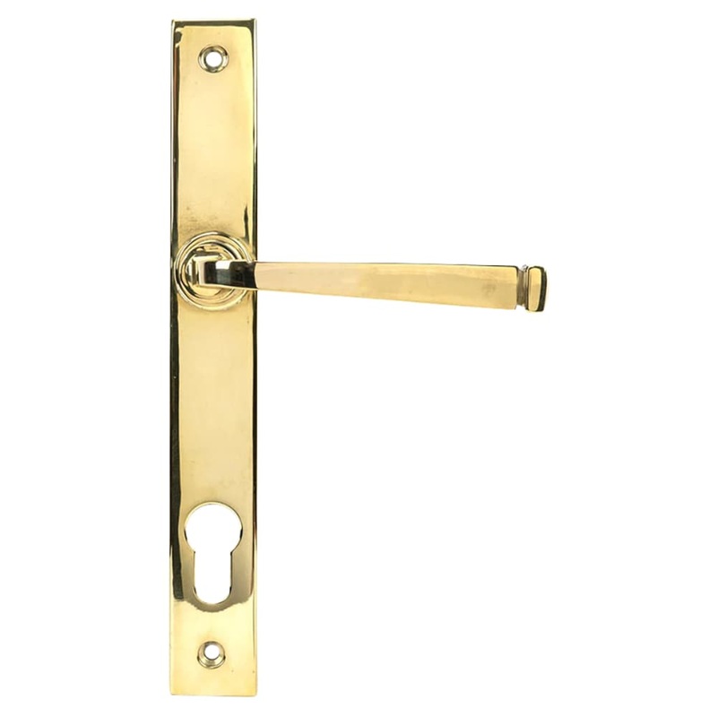 From The Anvil Avon uPVC Slimline Multipoint Door Handle – 92mm c/c – Polished Brass