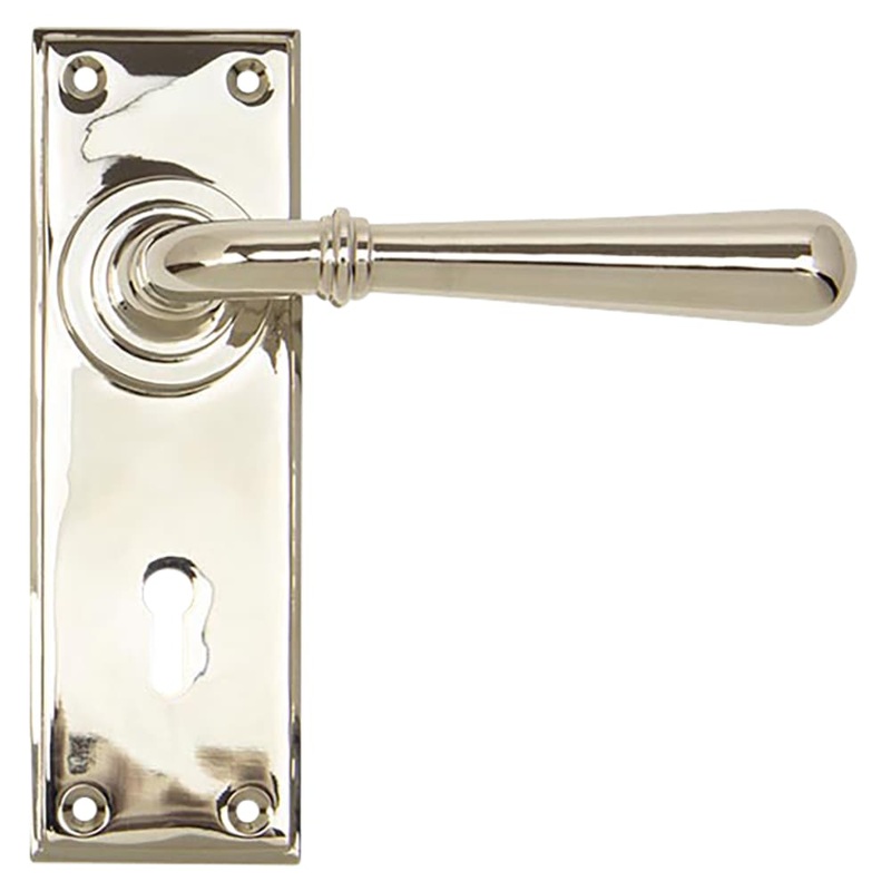 From The Anvil Newbury Lock Door Handle – Keyhole – 152 x 50mm – Polished Nickel