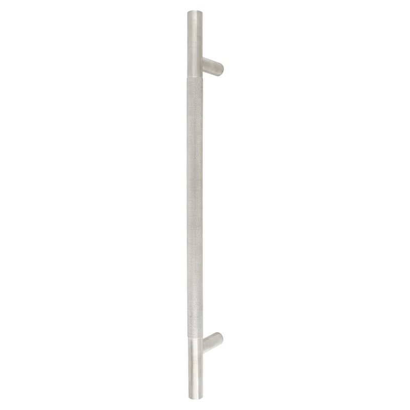 Hampstead Knurled 23mm T-Bar Door Pull Handle – Bolt Fix – 450mm Centres – Satin Stainless Steel