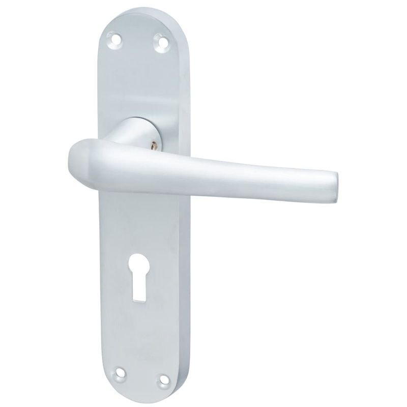 Hampstead Naples Lock Door Handle – Keyhole – 182 x 40mm – Satin Chrome
