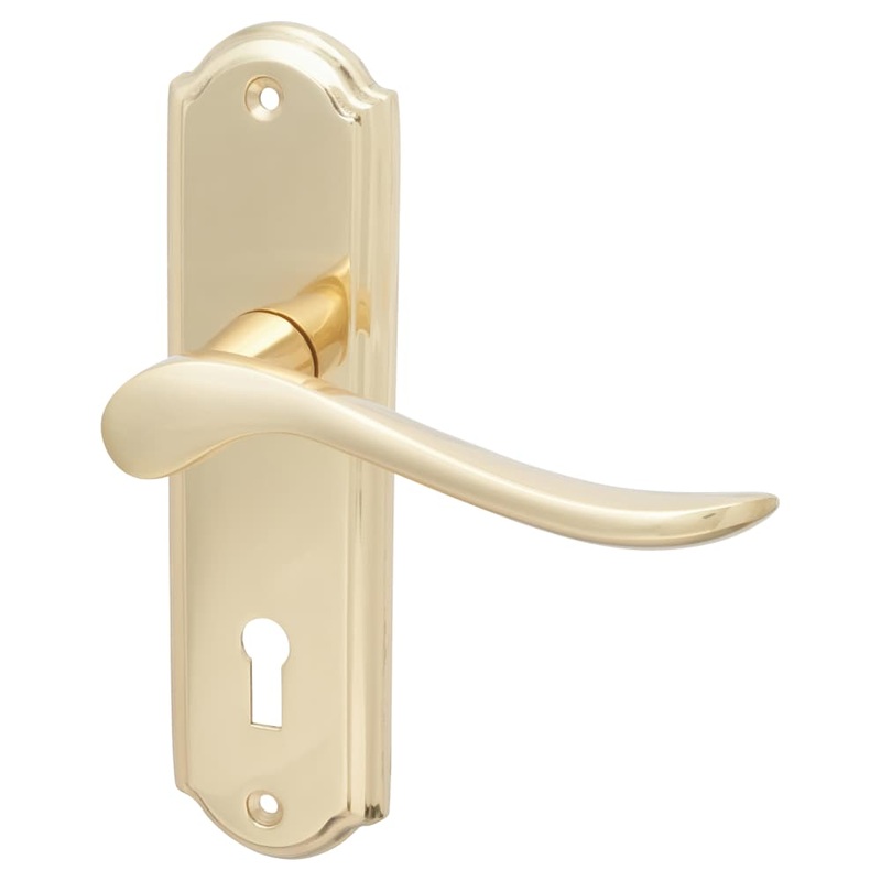 Hampstead Turin Lock Door Handle – Keyhole – 170 x 46mm – Polished Brass
