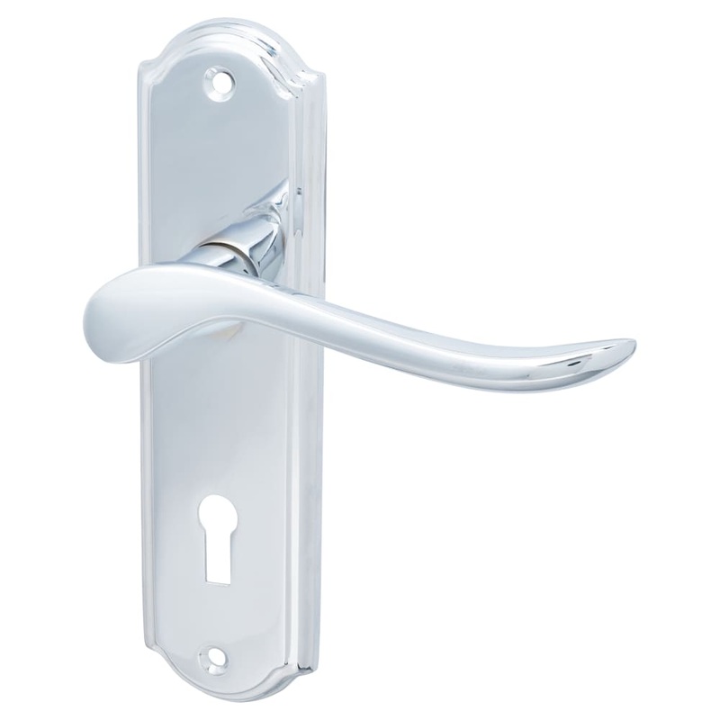 Hampstead Turin Lock Door Handle – Keyhole – 170 x 46mm – Polished Chrome