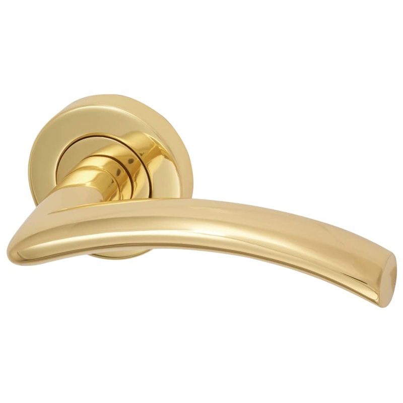 Heritage Brass by M Marcus Centaur Door Handle on Rose – Polished Brass