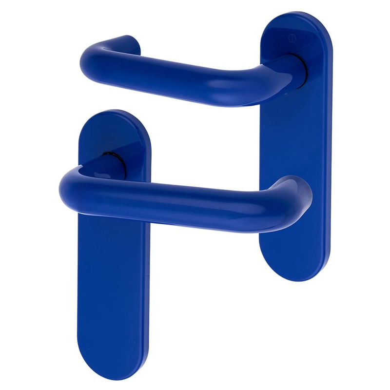 Hoppe Paris AR600/21 Nylon Steel Core Safety Latch Door Handle – 165 x 46mm – Cobalt Blue