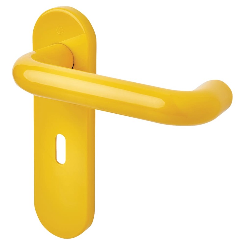 Hoppe Paris AR600/22 Nylon Steel Core Safety Lock Door Handle – Keyhole – Golden Yellow