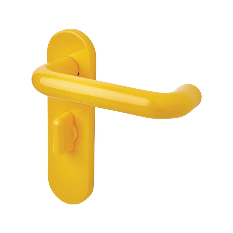 Hoppe Paris AR600/25 Nylon Steel Core Safety Bathroom Door Handle – 57mm c/c – Golden Yellow