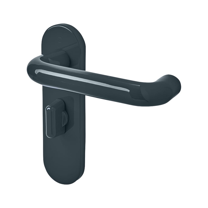 Hoppe Paris AR600/25 Nylon Steel Core Safety Bathroom Door Handle – 92mm c/c – Anthracite Grey