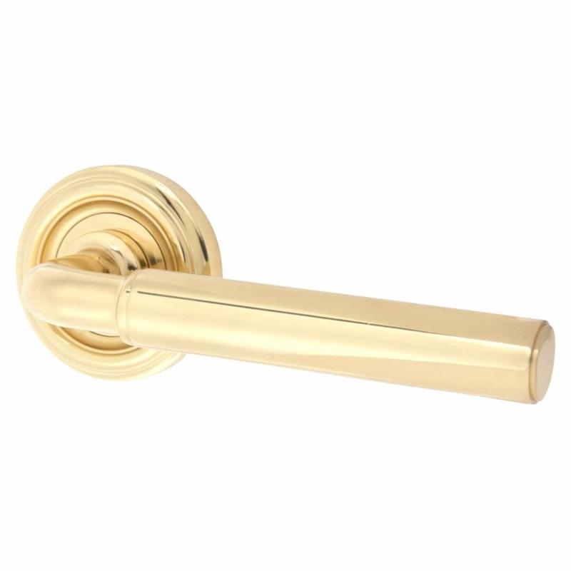 Jedo Parisian Elise Door Handle on Rose – Polished Brass