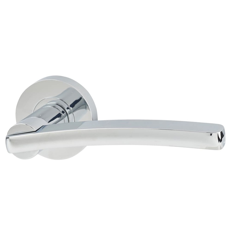 Jigtech Condor Door Handle on Rose – Polished Chrome