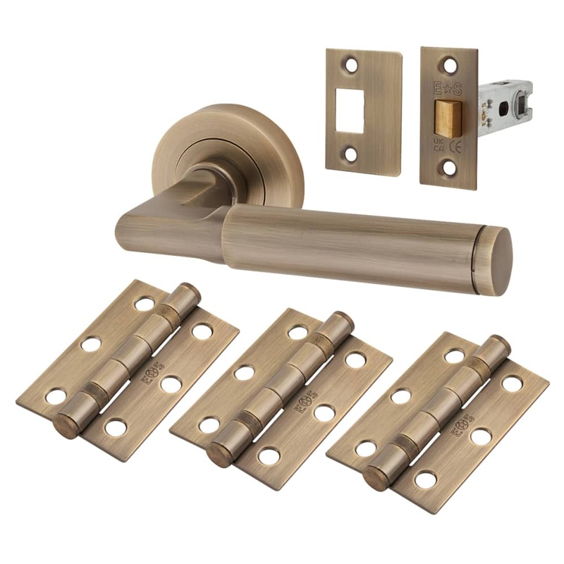 Serozzetta by Carlisle Brass Belas Latch Door Handle on Rose Ultimate Door Kit – Antique Brass