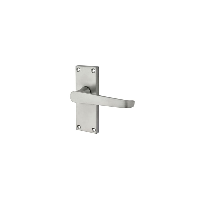 Touchpoint Mia Budget Straight Latch Door Handle – Short Plate – 114 x 42mm – Satin Chrome
