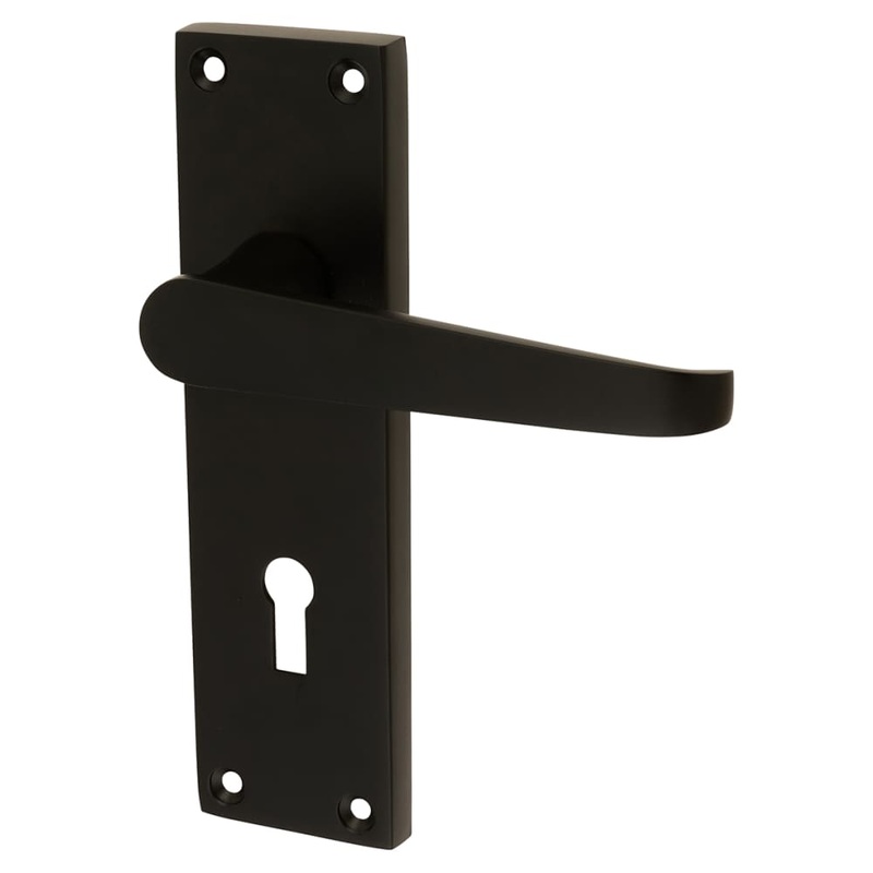 Touchpoint Mia Budget Straight Lock Door Handle – Keyhole – 153 x 42mm – Matt Black