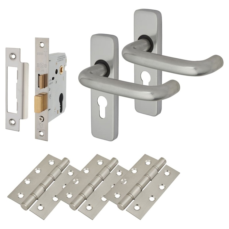 Touchpoint Puma 19mm Return to Door Euro Lock Door Handle Kit – Aluminium