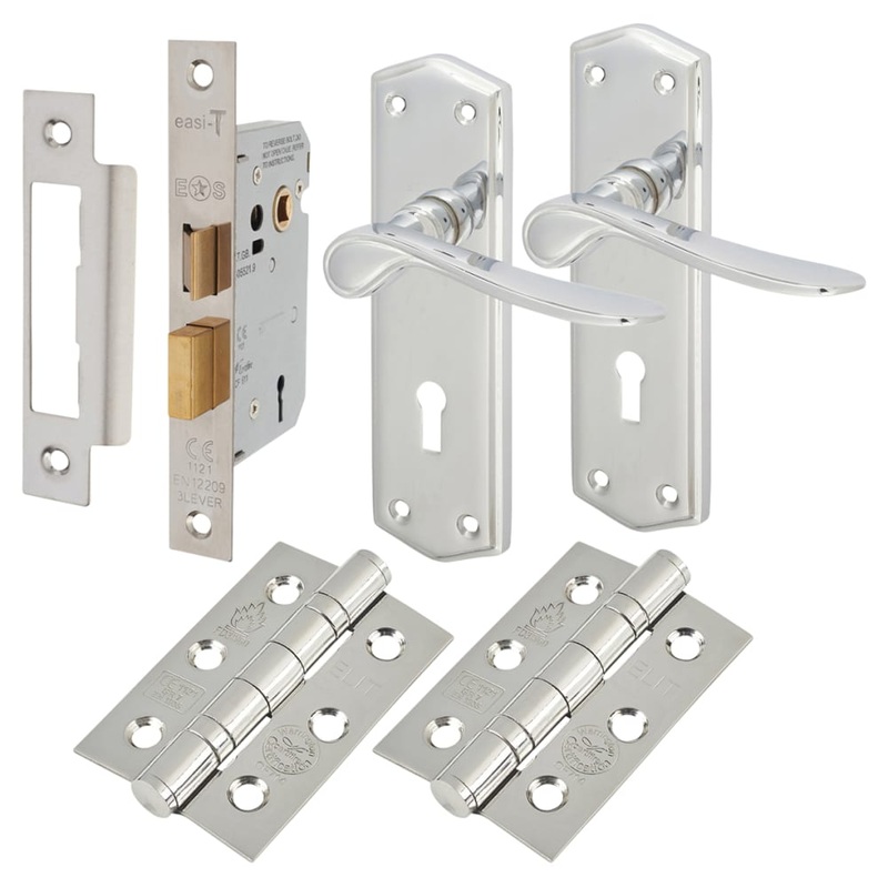 Touchpoint Rome 3 Lever Sashlock Door Handle Kit – Polished Chrome