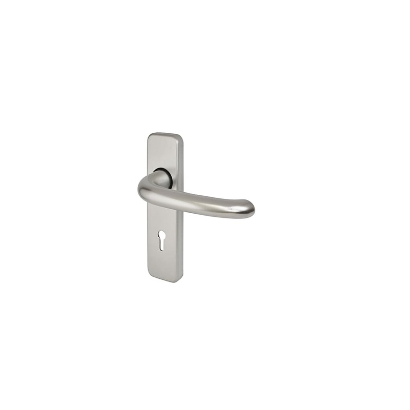 Touchpoint Strasbourg Return to Door Lock Door Handle – Keyhole – 154 x 40mm – Satin Aluminium