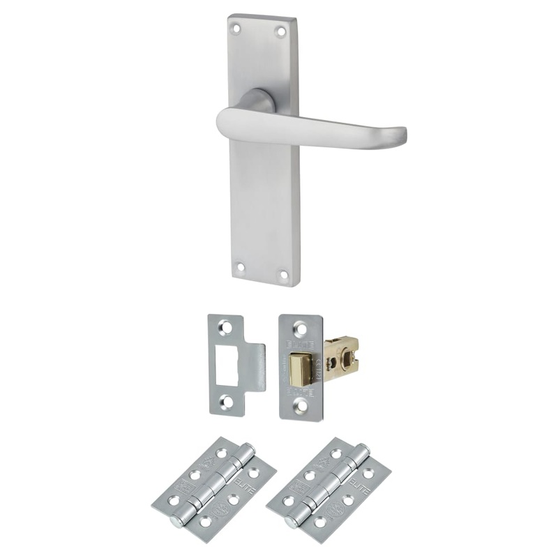 Touchpoint Victorian Latch Door Handle Kit – Satin Chrome