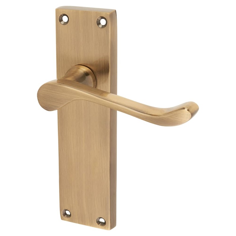 Touchpoint Victorian Scroll Latch Door Handle – 155 x 42mm – Antique Brass