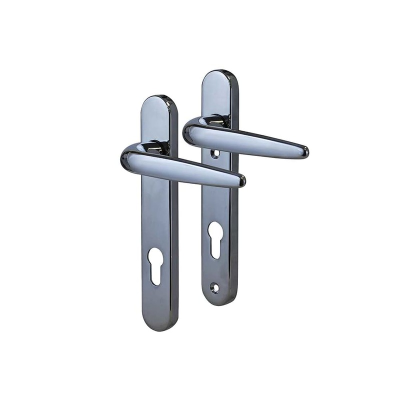 Trojan Sparta uPVC Multipoint Door Handle – Short Plate – 92mm c/c – Chrome
