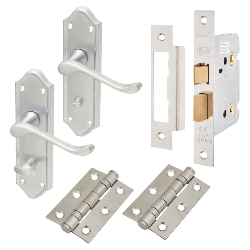 Altro Ashmead Bathroom Lock Door Handle Kit – Satin Chrome