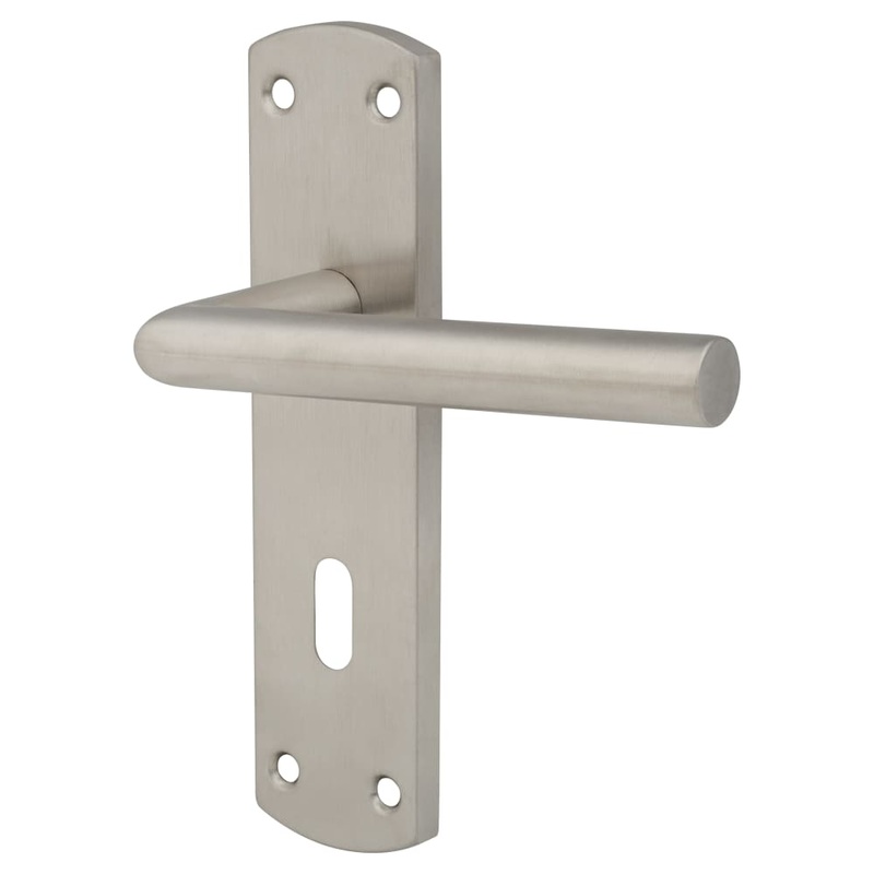 Altro Mitred Lock Door Handle – Keyhole – 172 x 44mm – Satin Stainless Steel