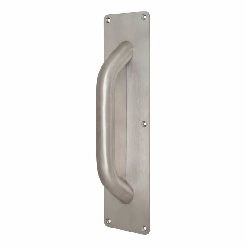 Anti-Ligature Infilled Door Pull Handle on Plate – Screw Fix – 300 x 75mm – Stainless Steel
