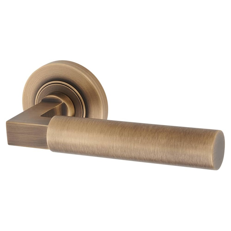 Burlington BUR30 by Frelan Westminster Door Handle on Plain Rose – Antique Brass