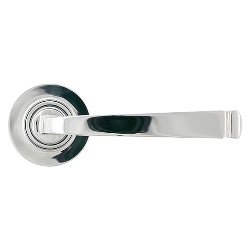 From The Anvil Avon Door Handle on Plain Rose – Polished Chrome