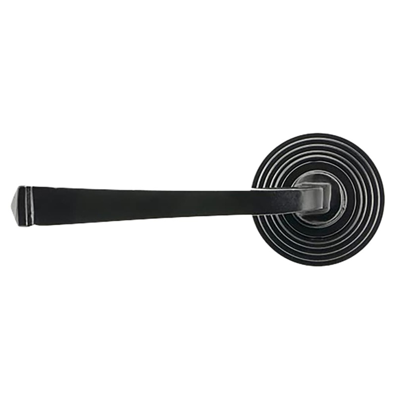 From The Anvil Avon Door Handle on Reeded Beehive Rose – Black