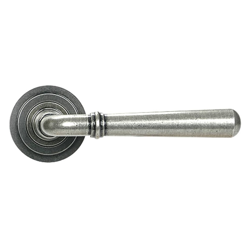From The Anvil Newbury Door Handle on Art Deco Rose – Pewter