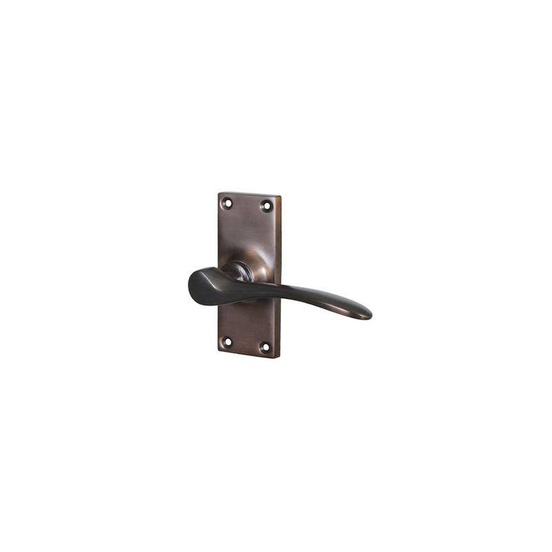 Hampstead Buckingham Latch Door Handle – Short Plate – 100 x 41mm – Soft Antique Bronze