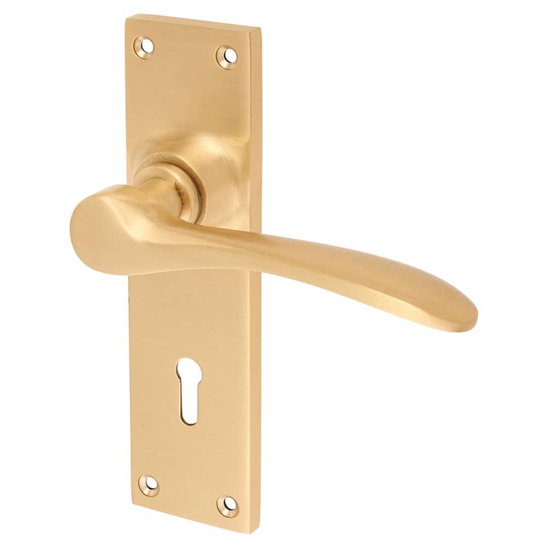 Hampstead Buckingham Lock Door Handle – Keyhole – 152 x 41mm – Satin Brass