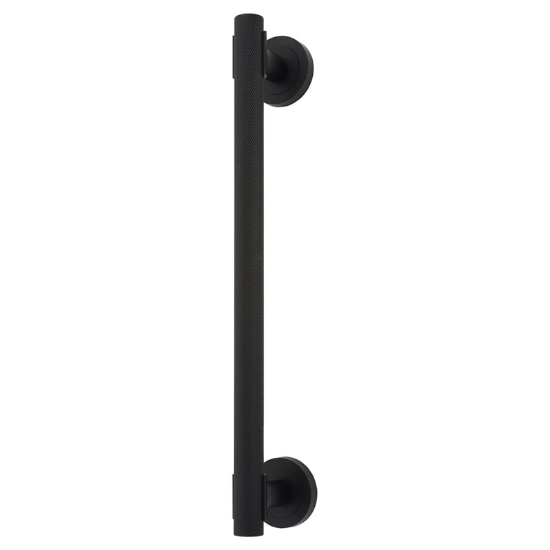 Hampstead Knurled T-Bar Door Pull Handle on Rose – Screw Fix – 300mm Centres – Matt Black