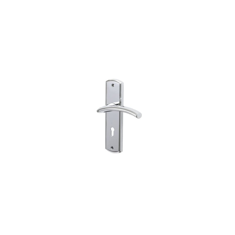 Heritage Brass by M Marcus Centaur Lock Door Handle – Keyhole – 189 x 48mm – Polished Chrome