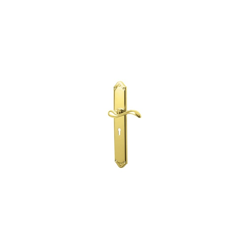 Heritage Brass by M Marcus Lara Lock Door Handle – Keyhole – 247 x 48mm – Polished Brass