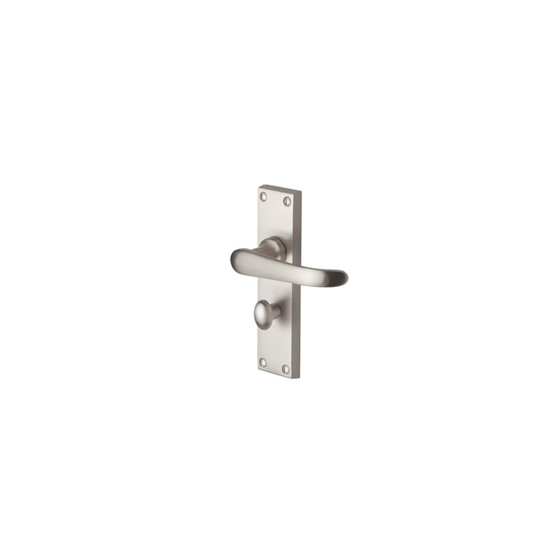 Heritage Brass by M Marcus Windsor Bathroom Door Handle – 154 x 40mm – Satin Nickel