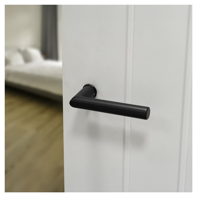 Hoppe Mini Rose Amsterdam Door Handle on Rose – Matt Black