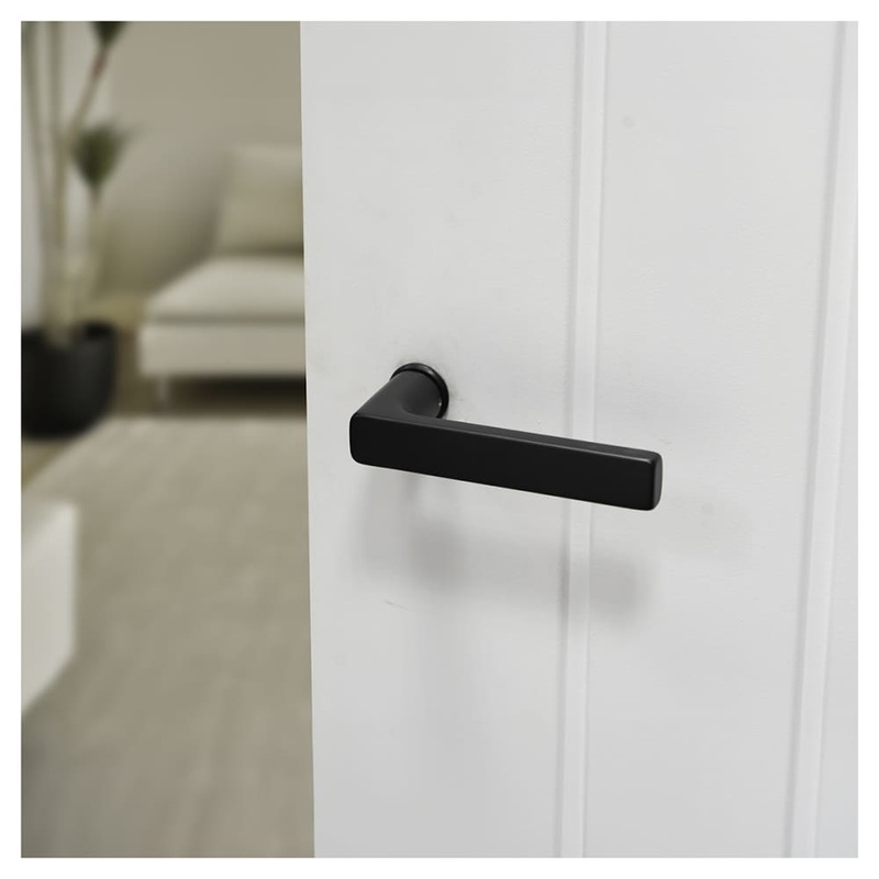Hoppe Mini Rose Dallas Door Handle on Rose – Matt Black