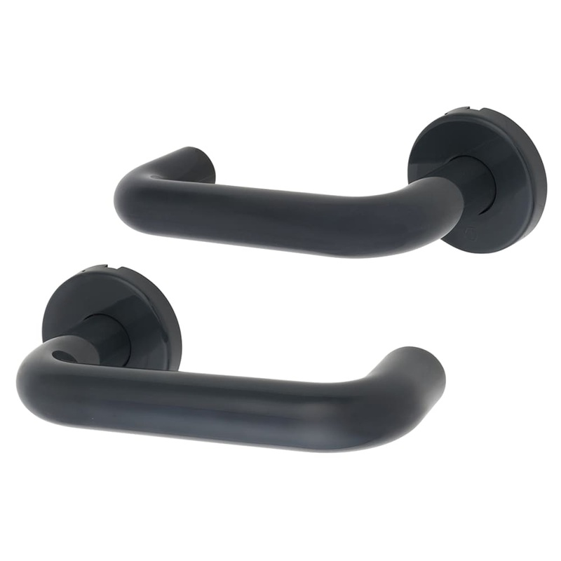 Hoppe Paris AR600/20 Nylon Steel Core Safety Door Handle on Rose – Anthracite Grey