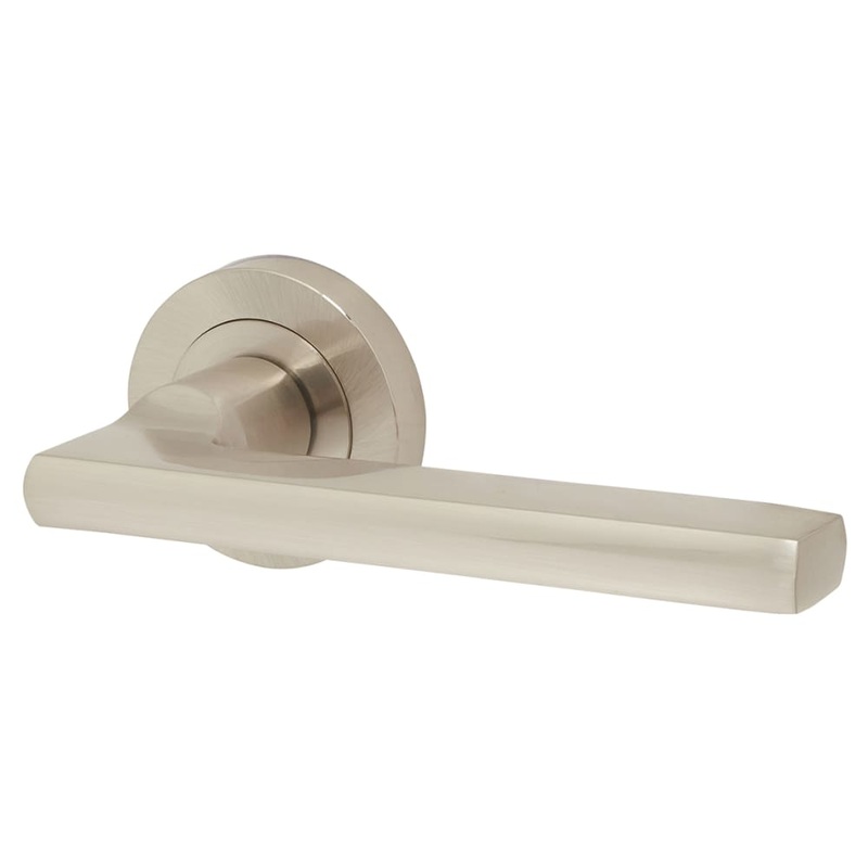 Jedo by Frelan Jet Door Handle on Rose – Satin Nickel