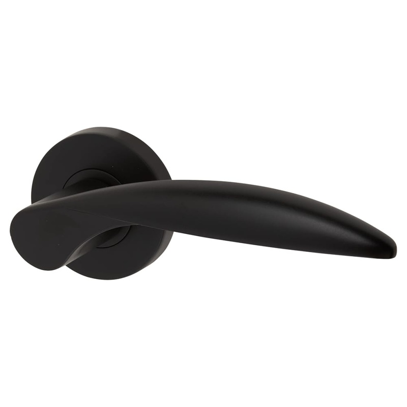 Jigtech Cresta Door Handle on Rose – Matt Black