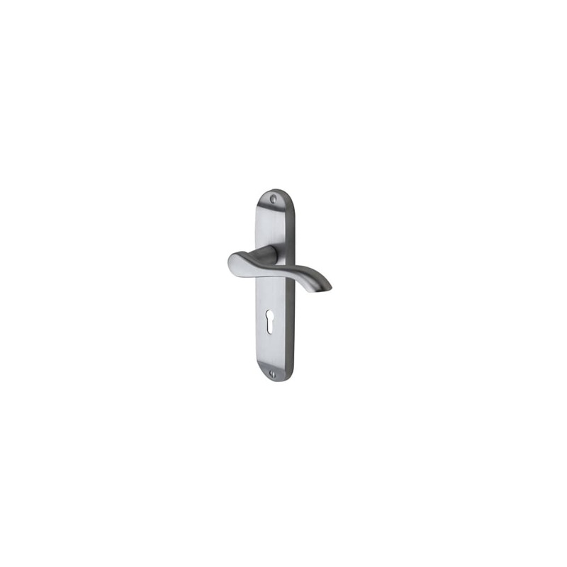 M Marcus Aurora Lock Door Handle – Keyhole -183 x 42mm – Satin Chrome