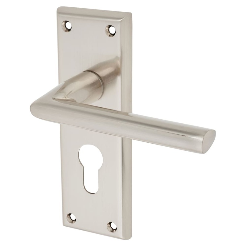 Serozzetta by Carlisle Brass Dieci Lock Door Handle – Euro – 150 x 50mm – Satin Nickel