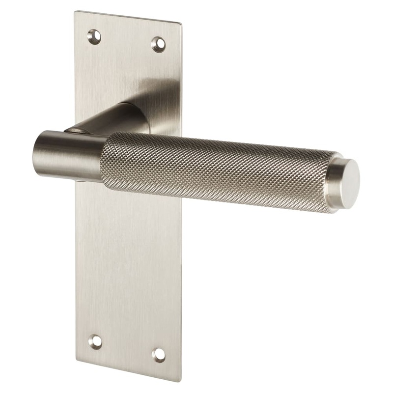 Serozzetta by Carlisle Brass Varese Knurled Latch Door Handle – 130 x 55mm – Satin Nickel