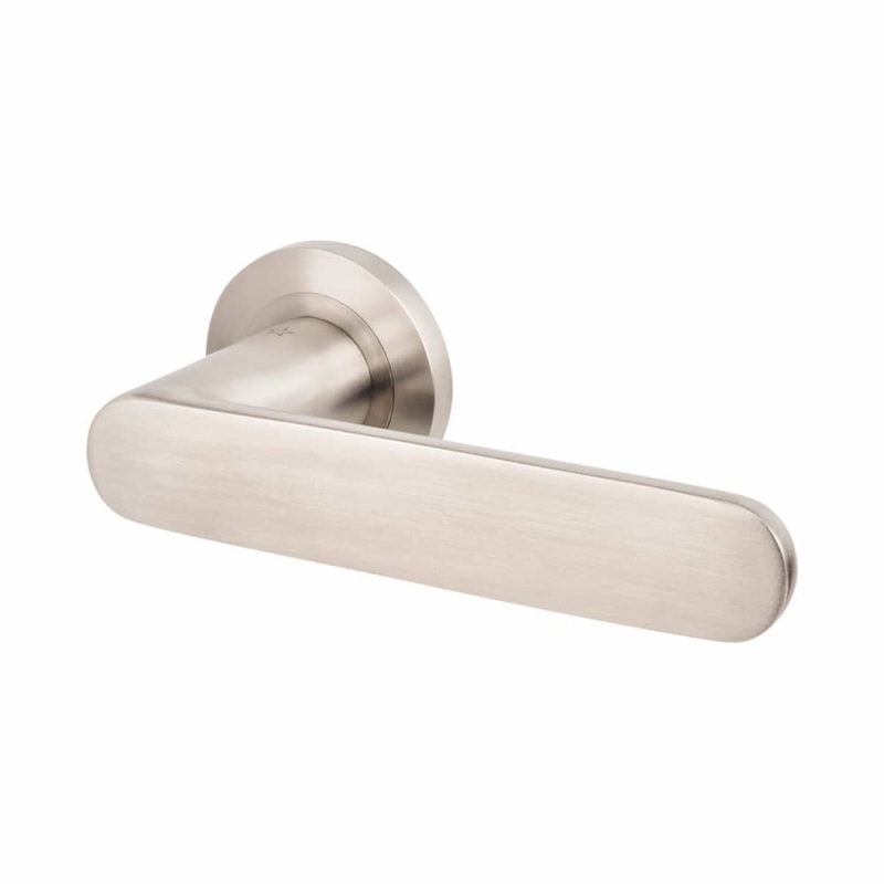 Steelworx Parigi Door Handle on Rose – Satin Stainless