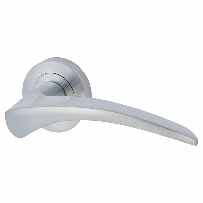 Touchpoint Aston Door Handle on Rose – Satin Chrome