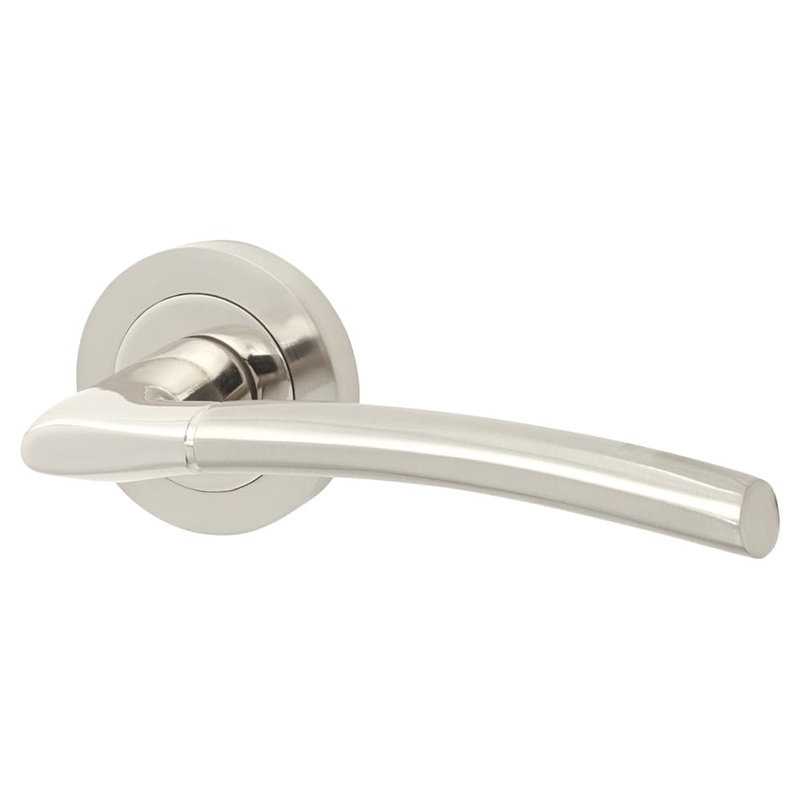 Touchpoint Harper Door Handle on Rose – Polished/Satin Nickel