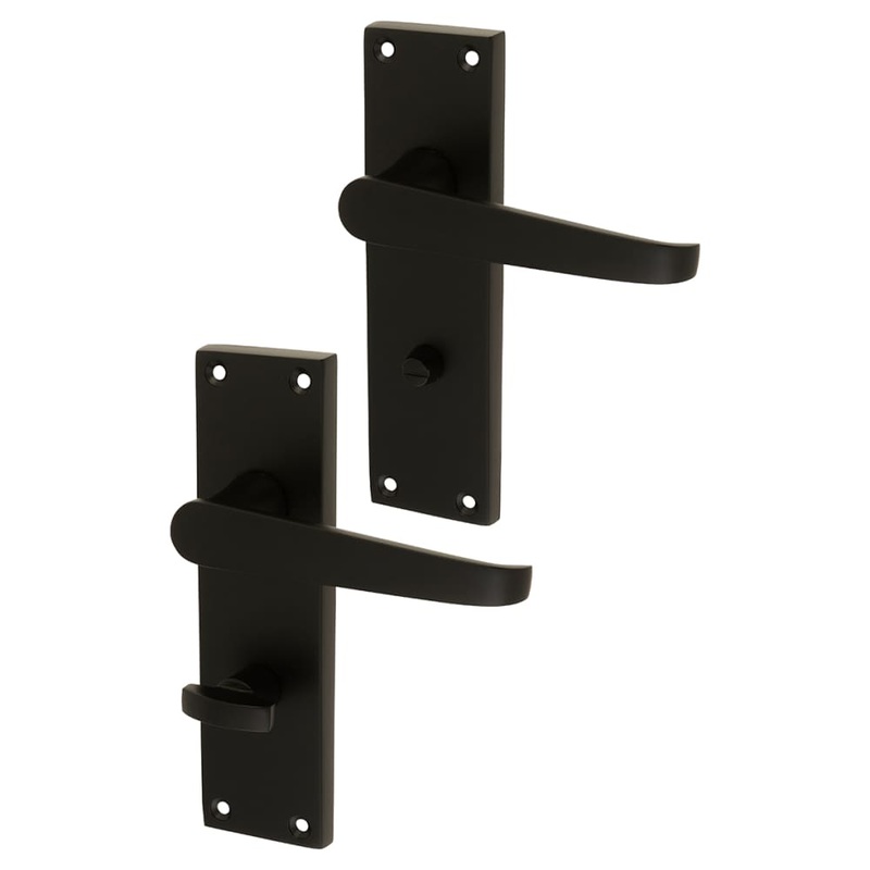 Touchpoint Mia Budget Straight Bathroom Door Handle – 153 x 42mm – Matt Black