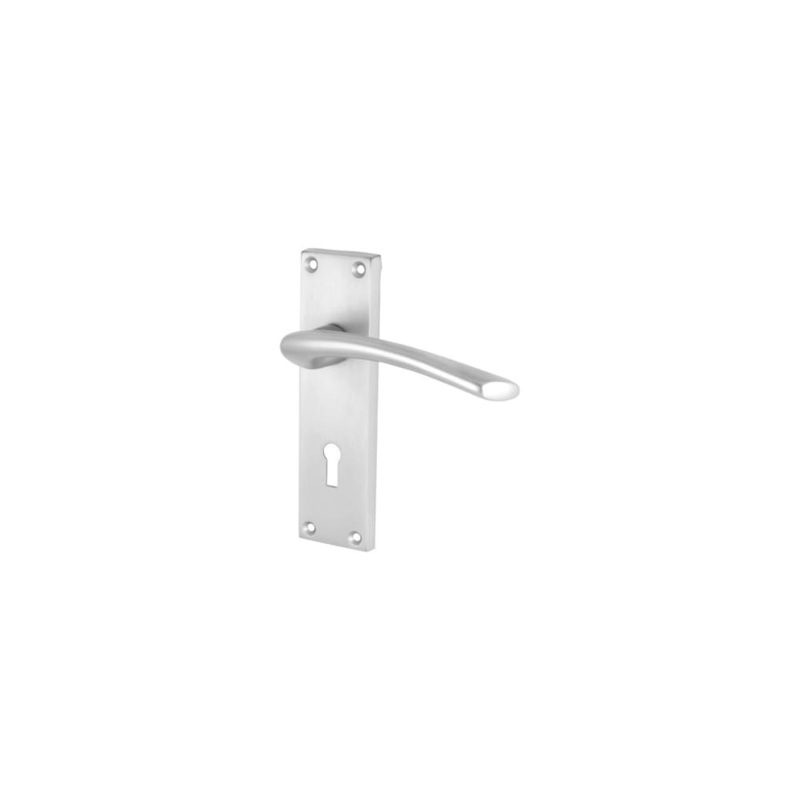 Touchpoint Rimini Lock Door Handle – Keyhole – 151 x 42mm – Satin Chrome