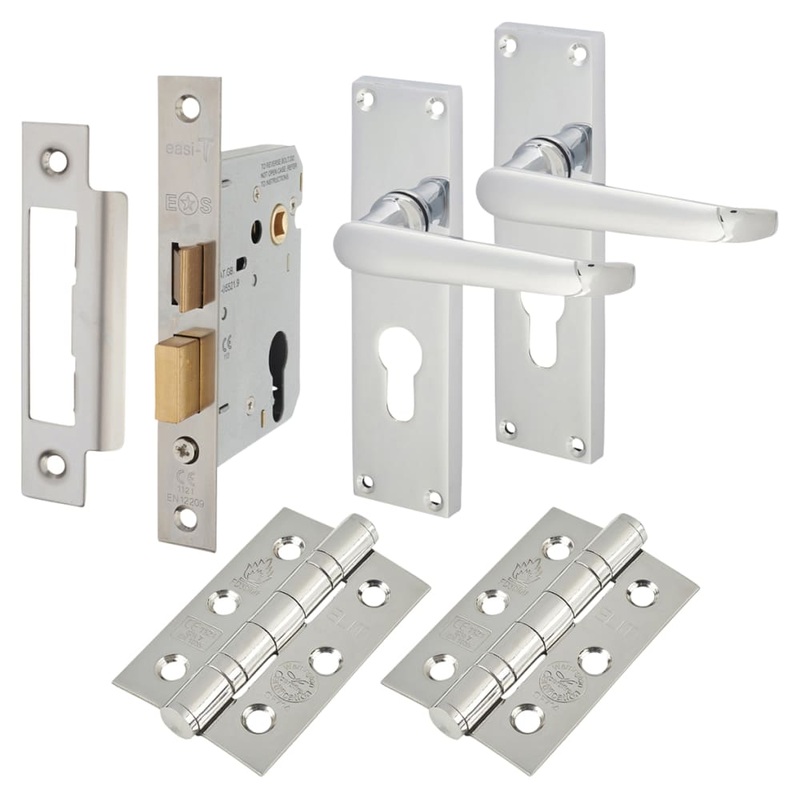 Touchpoint Victorian Euro Lock Door Handle Kit – Polished Chrome
