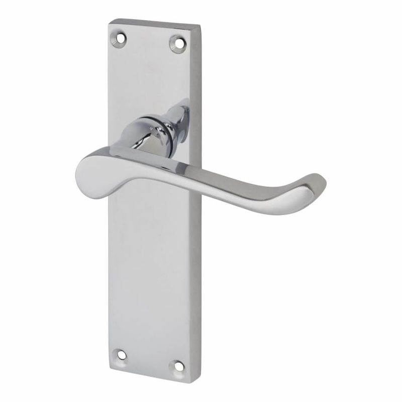 Touchpoint Victorian Scroll Latch Door Handle – 155 x 42mm – Polished Chrome